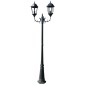 vidaXL Farola de jardín 2 brazos 230 cm verde oscuro/negro aluminio vidaXL Farola de jardín 2 brazos 230 cm verde oscuro/negro aluminio