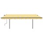 vidaXL Toldo manual retráctil con postes amarillo y blanco 5x3 m vidaXL Toldo manual retráctil con postes amarillo y blanco 5x3 m