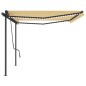 vidaXL Toldo manual retráctil con luz LED amarillo y blanco 5x3,5 m vidaXL Toldo manual retráctil con luz LED amarillo y blanco 5x3,5 m