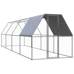 vidaXL Jaula gallinero de exterior de acero galvanizado 2x8x2 m