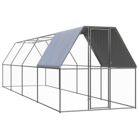 vidaXL Jaula gallinero de exterior de acero galvanizado 2x8x2 m