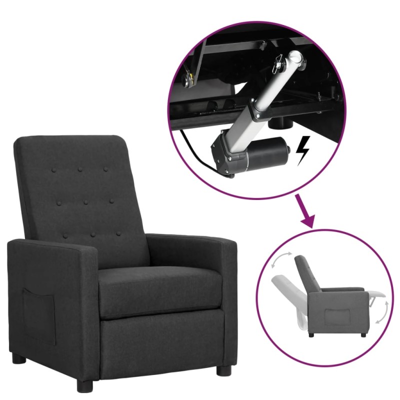 vidaXL Sillón elevable tela gris oscuro vidaXL Sillón elevable tela gris oscuro