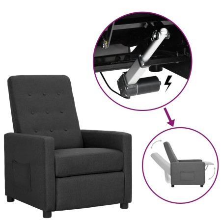 vidaXL Sillón elevable tela gris oscuro
