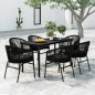 vidaXL Juego de comedor para jardín 7 piezas negro vidaXL Juego de comedor para jardín 7 piezas negro