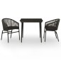 vidaXL Juego de comedor para jardín 3 piezas negro vidaXL Juego de comedor para jardín 3 piezas negro