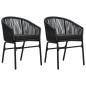 vidaXL Juego de comedor para jardín 3 piezas negro vidaXL Juego de comedor para jardín 3 piezas negro