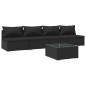 vidaXL Set de sofás de jardín 5 piezas y cojines ratán sintético negro vidaXL Set de sofás de jardín 5 piezas y cojines ratán sintético negro
