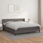 vidaXL Cama box spring con colchón cuero sintético gris 160x200 cm vidaXL Cama box spring con colchón cuero sintético gris 160x200 cm
