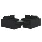 vidaXL Set de muebles de jardín 9 pzas y cojines ratán sintético negro
