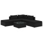 vidaXL Set de muebles de jardín 6 pzas y cojines ratán sintético negro vidaXL Set de muebles de jardín 6 pzas y cojines ratán sintético negro