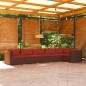 vidaXL Set muebles de jardín 6 piezas y cojines ratán sintético marrón