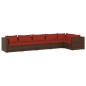 vidaXL Set muebles de jardín 6 piezas y cojines ratán sintético marrón