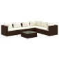 vidaXL Set muebles de jardín 7 piezas y cojines ratán sintético marrón vidaXL Set muebles de jardín 7 piezas y cojines ratán sintético marrón