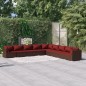 vidaXL Set muebles de jardín 9 piezas y cojines ratán sintético marrón vidaXL Set muebles de jardín 9 piezas y cojines ratán sintético marrón