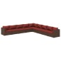 vidaXL Set muebles de jardín 9 piezas y cojines ratán sintético marrón vidaXL Set muebles de jardín 9 piezas y cojines ratán sintético marrón