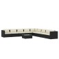 vidaXL Set muebles de jardín 10 pzas y cojines ratán sintético negro vidaXL Set muebles de jardín 10 pzas y cojines ratán sintético negro