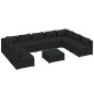 vidaXL Set de muebles de jardín 10 pzas cojines ratán sintético negro vidaXL Set de muebles de jardín 10 pzas cojines ratán sintético negro