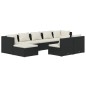 vidaXL Set de muebles de jardín 9 pzas y cojines ratán sintético negro vidaXL Set de muebles de jardín 9 pzas y cojines ratán sintético negro