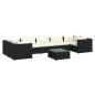 vidaXL Juego muebles de jardín 8 pzas y cojines ratán sintético negro vidaXL Juego muebles de jardín 8 pzas y cojines ratán sintético negro