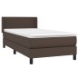 vidaXL Cama box spring con colchón cuero sintético marrón 100x200 cm vidaXL Cama box spring con colchón cuero sintético marrón 100x200 cm