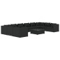 vidaXL Set de muebles de jardín 11 pzas cojines ratán sintético negro
