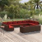 vidaXL Set muebles de jardín 13 piezas cojines ratán sintético marrón vidaXL Set muebles de jardín 13 piezas cojines ratán sintético marrón