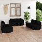 vidaXL Set de muebles de jardín 6 pzas y cojines ratán sintético negro vidaXL Set de muebles de jardín 6 pzas y cojines ratán sintético negro
