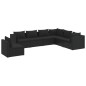 vidaXL Set de muebles de jardín 7 pzas y cojines ratán sintético negro vidaXL Set de muebles de jardín 7 pzas y cojines ratán sintético negro