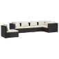 vidaXL Set de muebles de jardín 6 pzas y cojines ratán sintético negro vidaXL Set de muebles de jardín 6 pzas y cojines ratán sintético negro