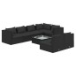 vidaXL Set de muebles de jardín 8 pzas y cojines ratán sintético negro vidaXL Set de muebles de jardín 8 pzas y cojines ratán sintético negro