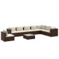 vidaXL Set muebles de jardín 9 pzas y cojines ratán sintético marrón vidaXL Set muebles de jardín 9 pzas y cojines ratán sintético marrón