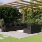 vidaXL Set de muebles de jardín 8 pzas y cojines ratán sintético negro vidaXL Set de muebles de jardín 8 pzas y cojines ratán sintético negro