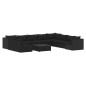 vidaXL Set muebles de jardín 11 pzas y cojines ratán sintético negro vidaXL Set muebles de jardín 11 pzas y cojines ratán sintético negro