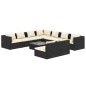 vidaXL Set de muebles de jardín 10 pzas cojines ratán sintético negro vidaXL Set de muebles de jardín 10 pzas cojines ratán sintético negro