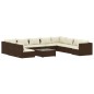 vidaXL Set de muebles de jardín 11 pzas cojines ratán sintético marrón