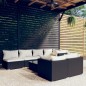 vidaXL Set de muebles de jardín 8 pzas y cojines ratán sintético negro vidaXL Set de muebles de jardín 8 pzas y cojines ratán sintético negro