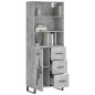 vidaXL Aparador alto madera contrachapada gris hormigón 69,5x34x180 cm vidaXL Aparador alto madera contrachapada gris hormigón 69,5x34x180 cm
