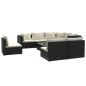 vidaXL Set de muebles de jardín 9 pzas y cojines ratán sintético negro vidaXL Set de muebles de jardín 9 pzas y cojines ratán sintético negro