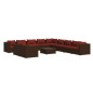 vidaXL Set muebles de jardín y cojines 12 pzas ratán sintético marrón vidaXL Set muebles de jardín y cojines 12 pzas ratán sintético marrón