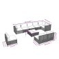 vidaXL Set muebles de jardín 10 pzas y cojines ratán sintético marrón vidaXL Set muebles de jardín 10 pzas y cojines ratán sintético marrón