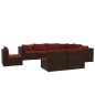 vidaXL Set muebles de jardín 9 piezas y cojines ratán sintético marrón vidaXL Set muebles de jardín 9 piezas y cojines ratán sintético marrón