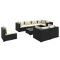 vidaXL Set de muebles de jardín 9 pzas y cojines ratán sintético negro vidaXL Set de muebles de jardín 9 pzas y cojines ratán sintético negro