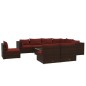 vidaXL Set muebles de jardín 10 pzas y cojines ratán sintético marrón vidaXL Set muebles de jardín 10 pzas y cojines ratán sintético marrón