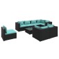 vidaXL Set de muebles de jardín 9 pzas y cojines ratán sintético negro vidaXL Set de muebles de jardín 9 pzas y cojines ratán sintético negro