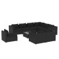 vidaXL Set de muebles de jardín 10 pzs y cojines ratán sintético negro vidaXL Set de muebles de jardín 10 pzs y cojines ratán sintético negro