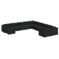 vidaXL Set de muebles de jardín 11 pzas cojines ratán sintético negro