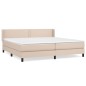 vidaXL Cama box spring con colchón cuero sintético capuchino 200x200cm vidaXL Cama box spring con colchón cuero sintético capuchino 200x200cm