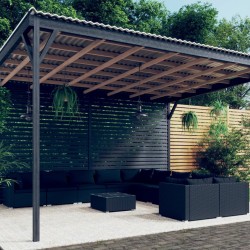 vidaXL Set de muebles de jardín 11 pzas cojines ratán sintético negro