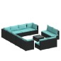 vidaXL Set de muebles de jardín 13 pzas cojines ratán sintético negro vidaXL Set de muebles de jardín 13 pzas cojines ratán sintético negro