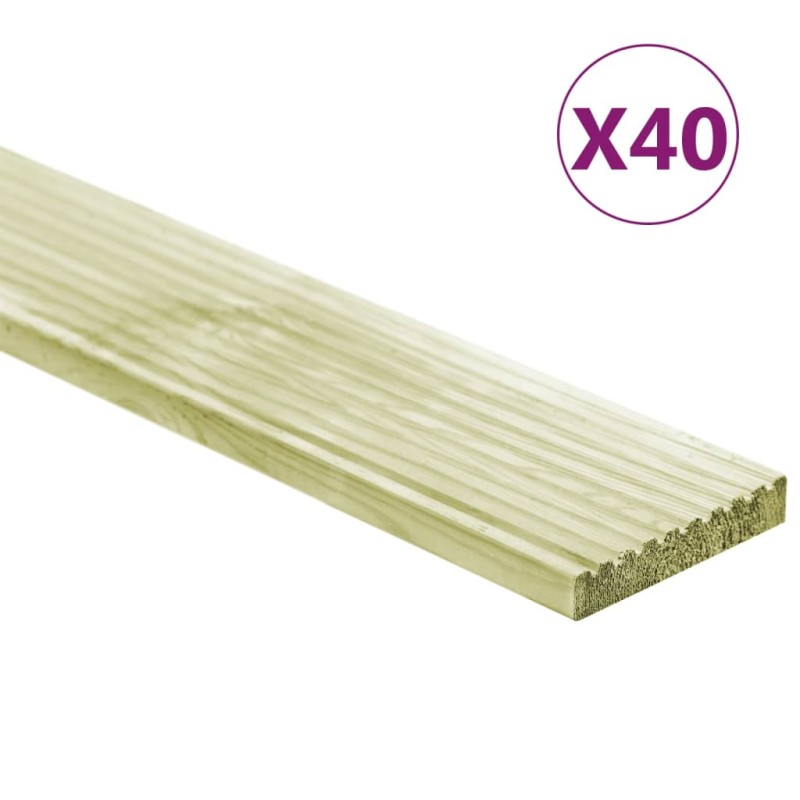 vidaXL Tablas para terraza 40 uds madera de pino impregnada 5,8 m² 1m vidaXL Tablas para terraza 40 uds madera de pino impregnada 5,8 m² 1m